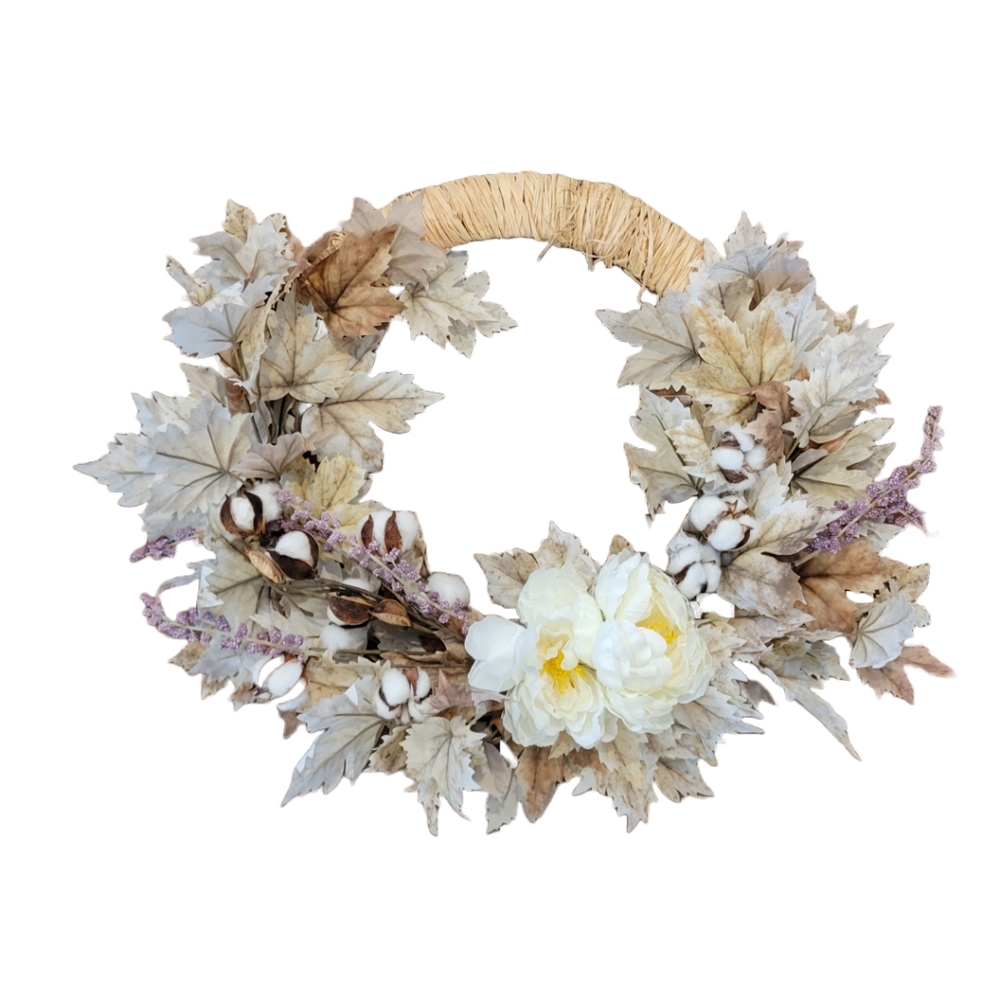 Handmade wreath on wire frame